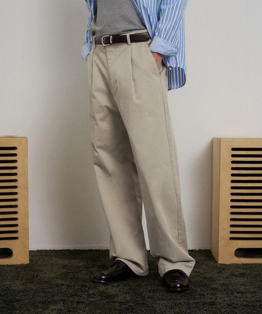 Binpolmen Heritage Club Tuck Wide Chino Pants Beige