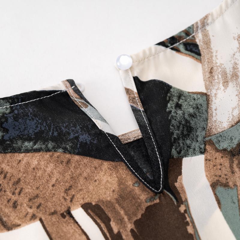 Frauen Herbst Winter Drucken Zwei Stück Set O Hals Langarm Hohe Taille Hose Anzüge