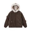 Unisex Oversized Hooded Zip-Up Cotton Puffer Jacket Winter Streetwear Casual Coat Teens Adults