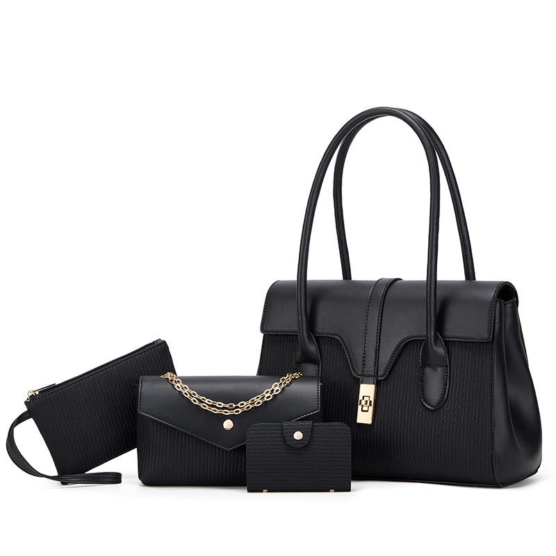 Women'S Bag, Fashionable Portable Tote Bag, One Shoulder Oblique Span Bag, Four-Piece Set, Mother And Child Bag.