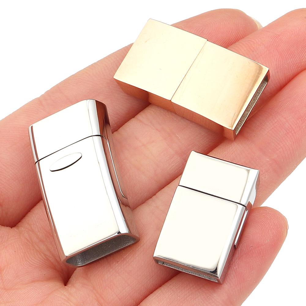 Chiusure Magnetiche Forti in Acciaio Inossidabile Per Braccialetti in Corda di Cuoio Piatta Connettori Terminali Accessori per la Creazione di Gioielli Fai da Te