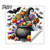Holiday Gift for Friends Halloween Static Sticker, Cartoon Candy Jar/Scarecrow Shape Window Clings, DIY Wall Decor PVC Removable Decorative