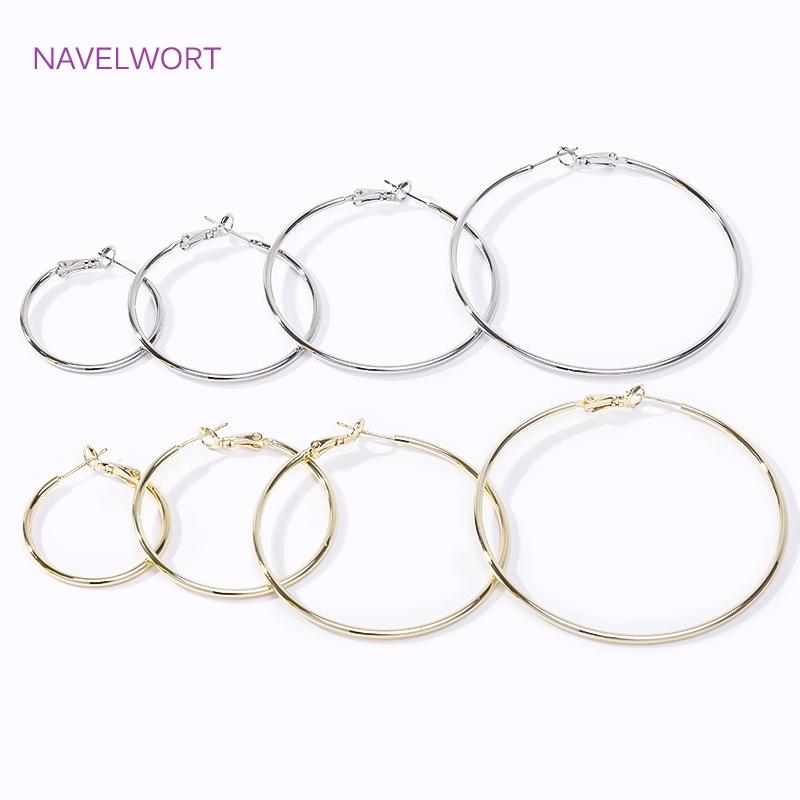 Trendy 14K Gold Plated Simple Round Round Hoop Earrings,High Quality Big Circle Earrings For Women Earring Party Jewelry Gift