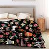 Cat Flower Digital-printed Polyester Bedroom Velvet Flannel Soft Sofa Cover Blanket Fleece Soft Sofa Cover Blankets for Beds