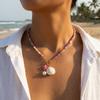 Colorful Rice Beaded Resin Starfish Acrylic Conch Pendant Necklace For Women Men Bohemian Star Choker Beach Summer Ocean Jewelry