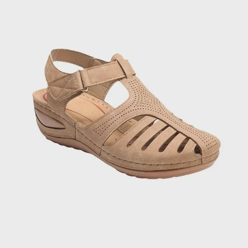 2023 Women's Large Size Hollow Wedge Round Toe Non-Slip Sandals - European & American Style