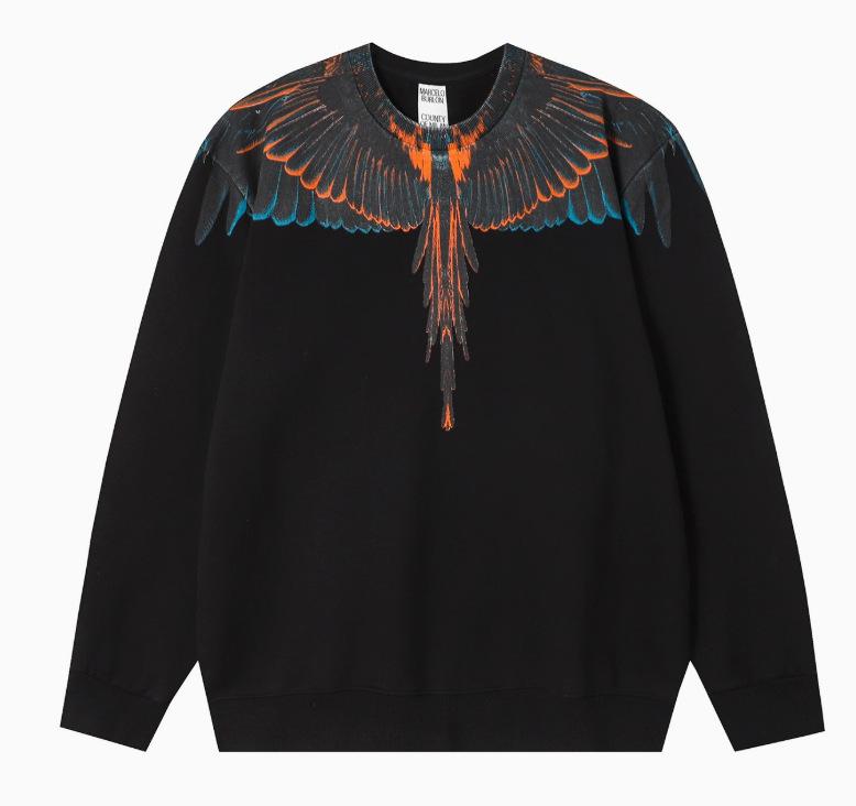 Felpa con cappuccio Marcelo Trendy Feathered Wings: Felpa girocollo unisex con motivo a fulmini e serpenti multicolore Phantom Wings.