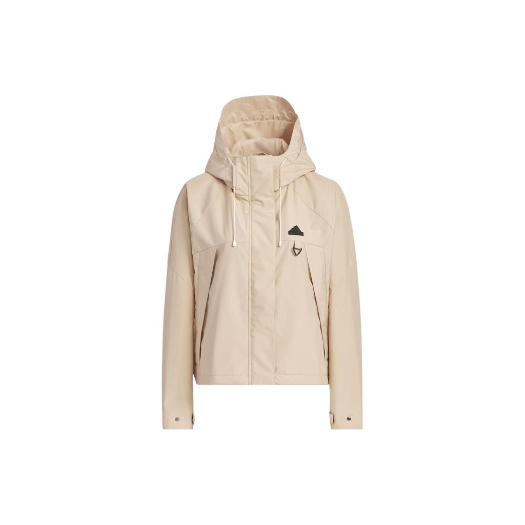 adidas City Escape Woven Jacket With Pure Logo Casual Hooded Coat Women Outerwear Magic-Light-Brown JE8591