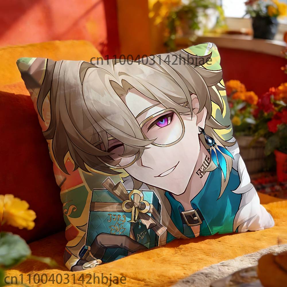 Aventurine HSR Pillow Case Print Polyester Fiber 40X40 cm Home Sofa Throw Cushion Cover Decoration