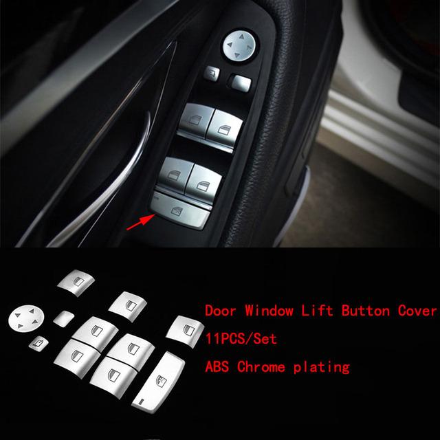 Chrome Gear Shift Panel Front Headlight Switch Engine Start Stop P Shift Button Cover Trim For BMW 2 3 4 Series 3GT F30 F20 F36