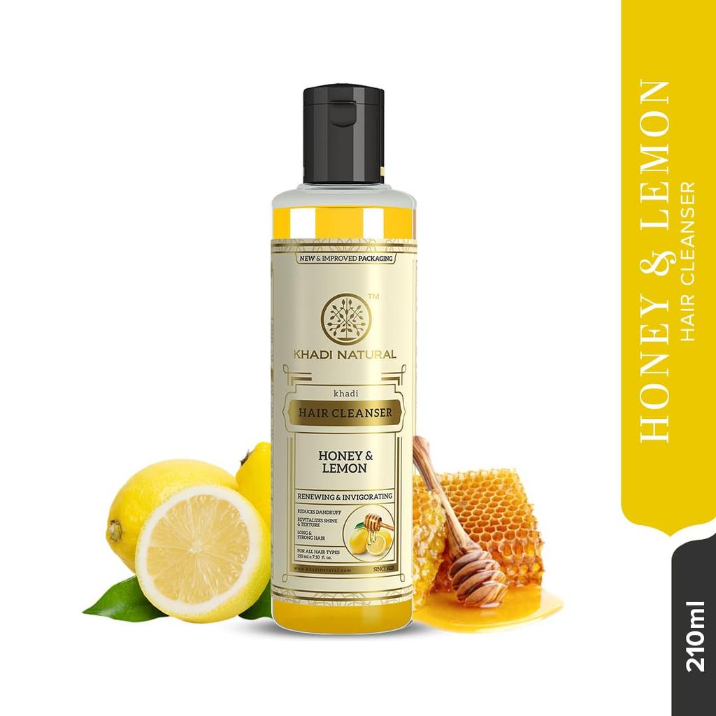 Khadi Natural Honey & Lemon Juice Hair Shampoo 210ml Pack for Strong, Long, and Shiny Hair