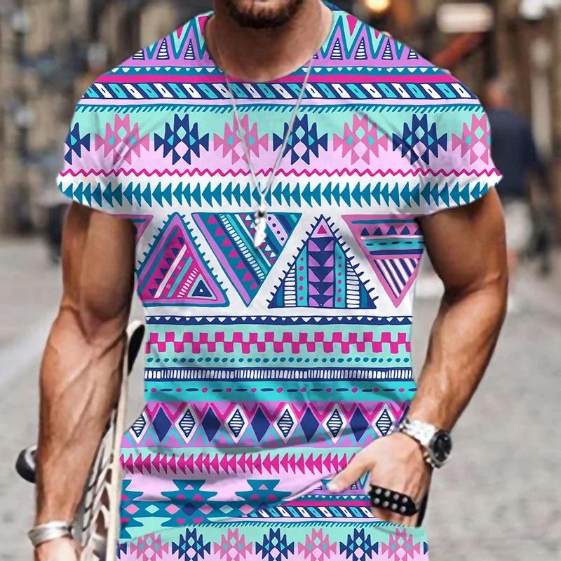 

3D African Ethnic Primitive Tribal Fabric Printing Oversized T Shirt for Men Fashion Comfortable Short Sleeve Unisex Clothing XXS