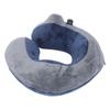 Curved Hump Self-Inflatable Travel Pillow With Storage Bag Dark Blue with Gray U Shaped Neck Pillow Portable