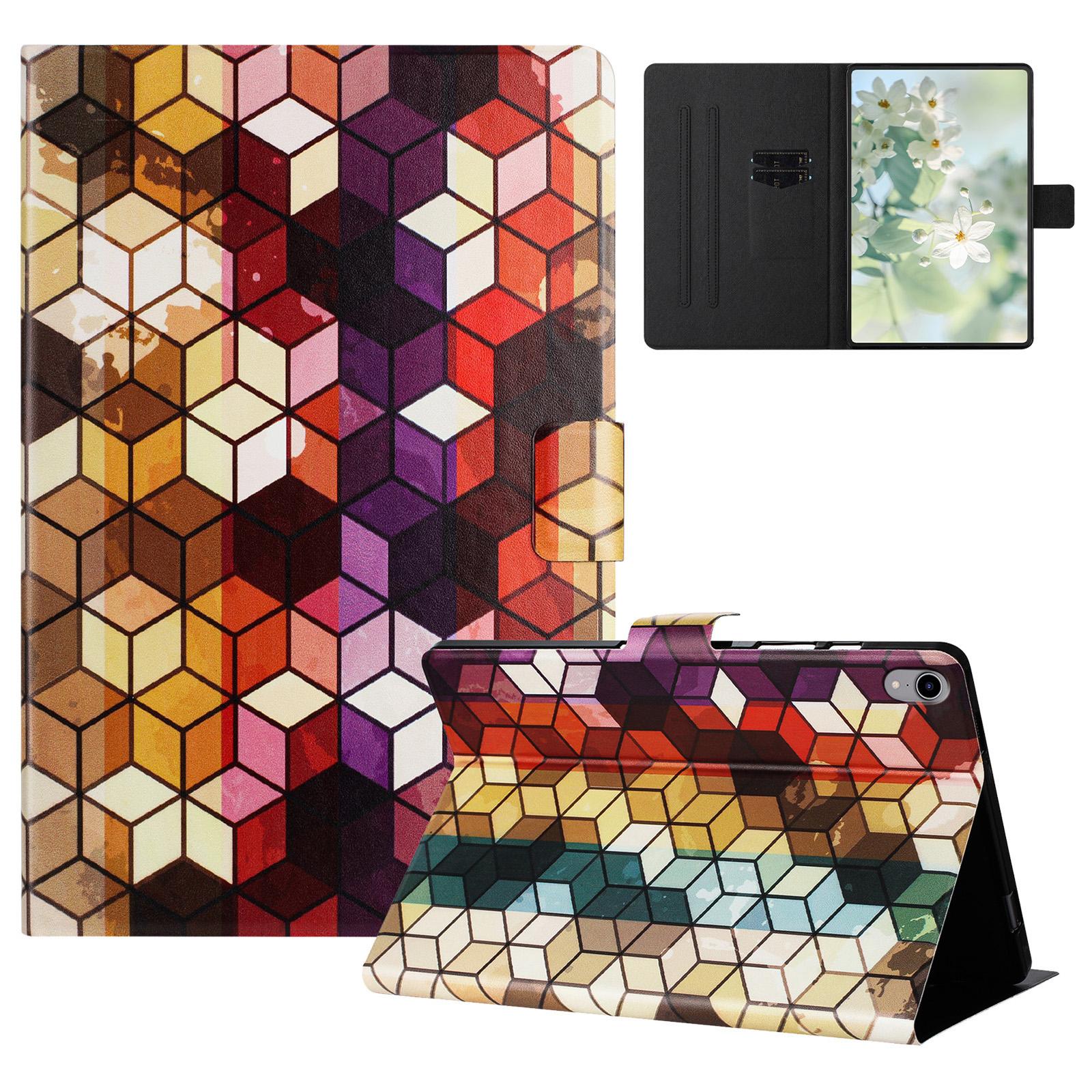 

Для iPad mini (2021 рік) Чохол з принтом, підставка, шкіряна обкладинка для планшета з текстурою лічі, з відділеннями для карток Block