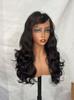 SDD 250% Density Super Quality 4*4 Closure Fringe Bang Wig Brazilian Hair Transparent Lace Bouncy Wave for Black Women