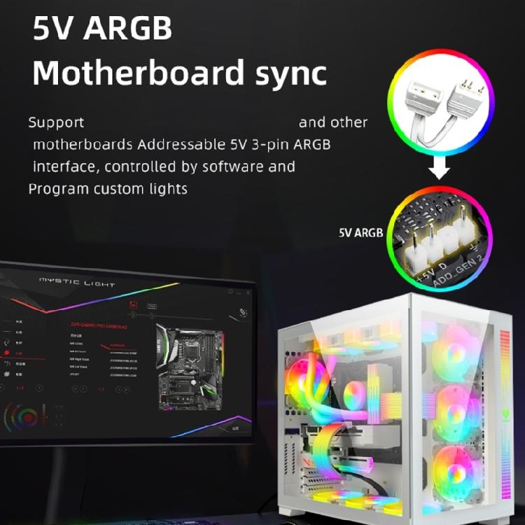 8 Pin GPU Argb Power Cable Addressable Lighting Effects Syncing With Motherboards Software For RTX4060 4070 RX580 PC