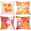 Boho Retro Floral Throw Pillow Covers Set of 4 Pattern Cushion Cover Suitable for Sofa Bedroom Car Pillow Cover
