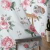 Pink Rose Flower Watercolor Tulle Curtains for Living Room Bedroom Decoration Chiffon Sheer Voile Kitchen Window Curtain