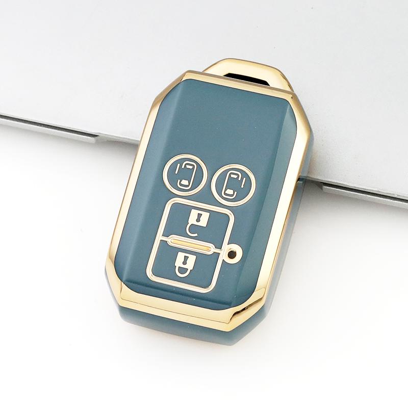 

Чехол для автомобильного ключа из ТПУ с 4 кнопками, держатель для автомобильного брелока Suzuki Spacia MK53S Jimny Sierra Swift Wagon, бесключевые аксессуары серый