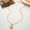 Hohle Wassertropfen-Halskette Damen Französisch schlicht täglich vielseitig hochwertig Schlüsselbeinkette leichtes Luxusdesign Pulloverkette