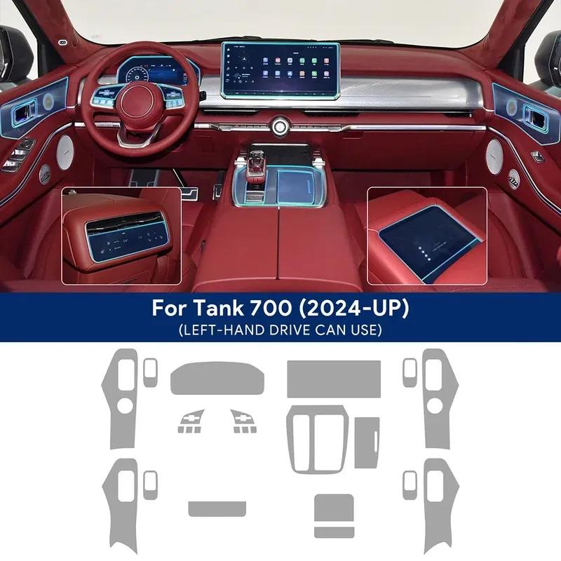 Car Interior Center Console Transparent TPU Protective Film For Tank 700 2024 2025 Great Wall WEY Anti-scratch Repair Film Refit