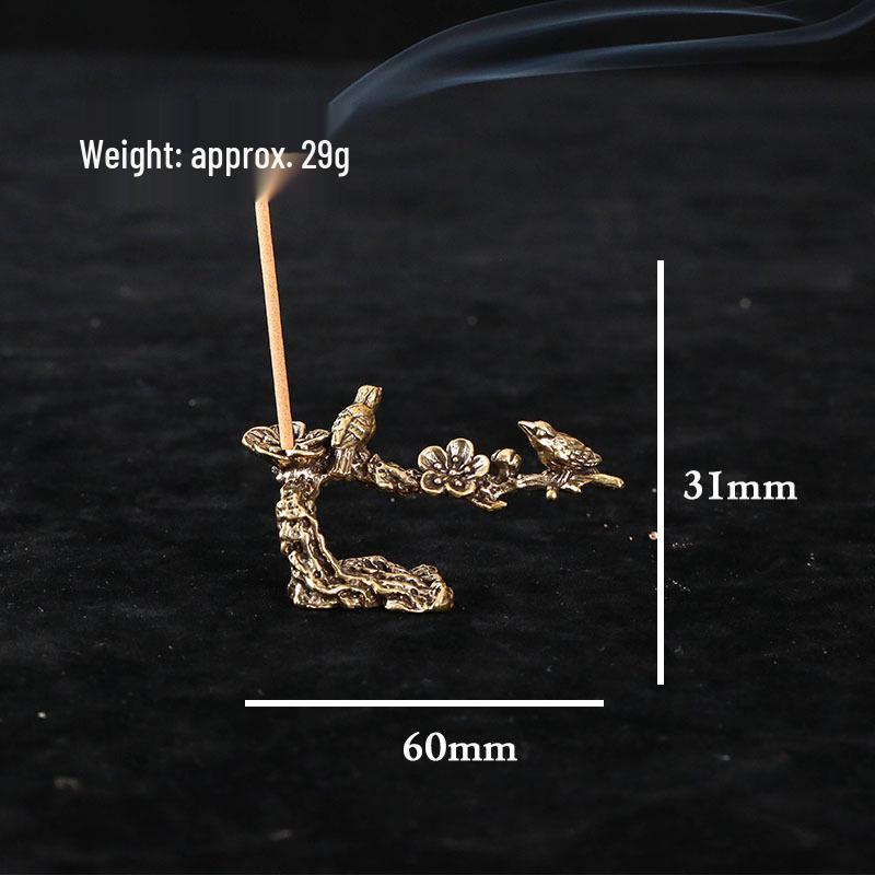 

Латунная треногая дзен-подставка для благовоний для палочек, спиралей и благовоний с обратным потоком - Мини-украшение с плоским дном