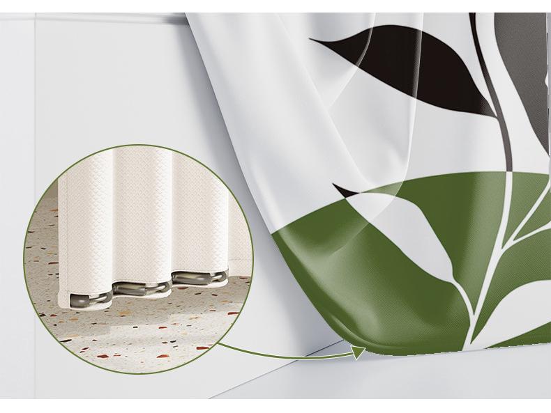 High-End Minimalist Floral Shower Curtain Set: Lazy-Style, Thickened, Waterproof, Mildew & Wrinkle Resistant.