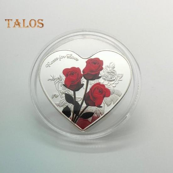 Lucky Love Commemorative Coin Creative Shape Double-sided Design Romantic Elements Valentine's Day Challenge Coin