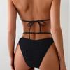 Women Solid Pearl Three Piece Sexy Bikini Swimwear For Beach Hot Spring
