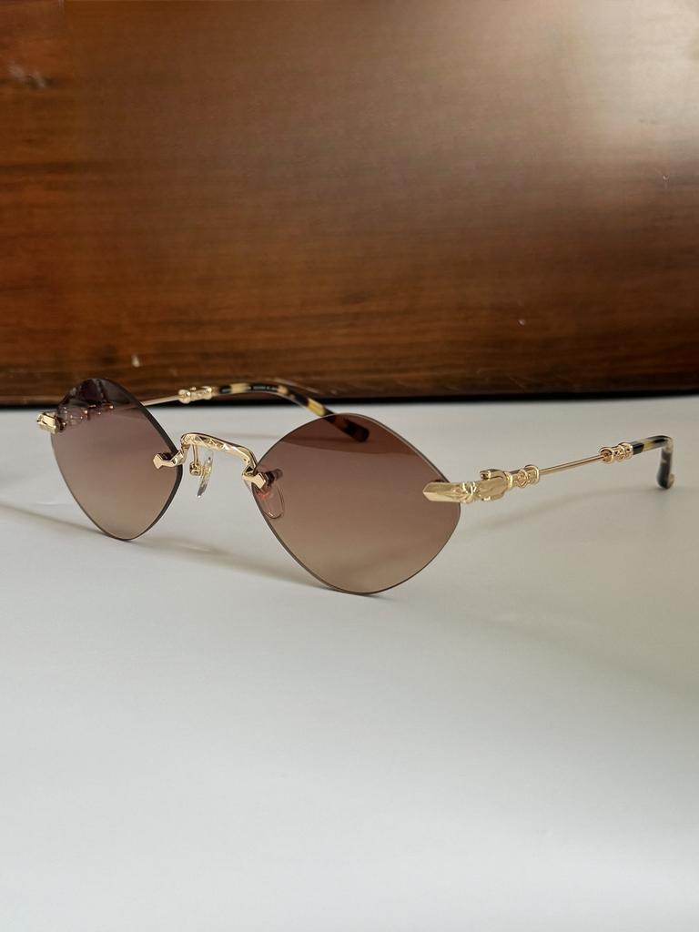 2025 New Fashion Trend Party Luxury Designer Sunglasses For Men And Women Personality Alloy Black High-End Uv400 Sunglasses