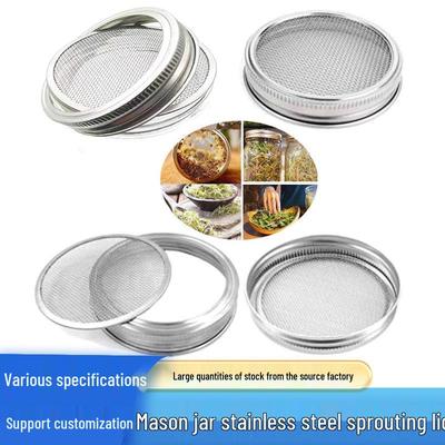 304 Stainless Steel Sprouting Lids for Mason Jars, 70/86mm, Two-Piece Set