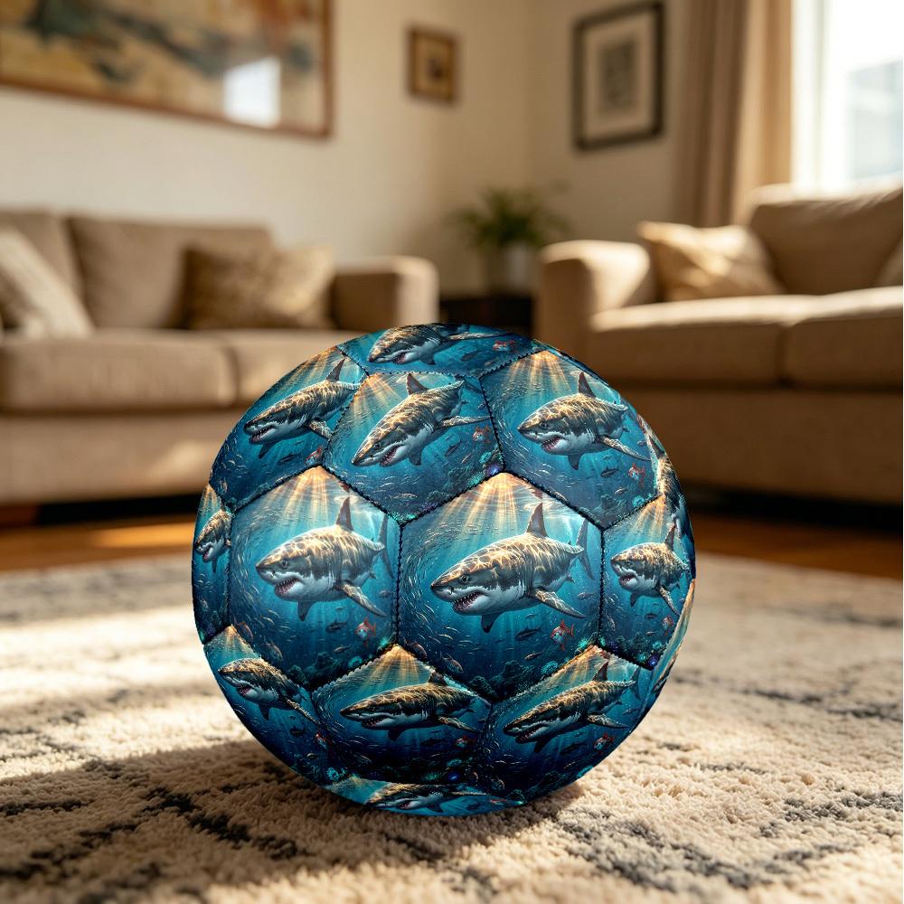 1pc Oceanic Predation Theme Soccer Ball Football, Size 5, Lightweight PVC, Durable Outdoor Training Soccer Ball, Gift M61481