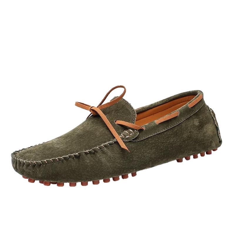 British Style Genuine Leather Loafers Men Big Size 47 Soft Bottom Driving Lazy Shoes New Moccasins Outdoor Slip-on Suede Loafers