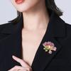 Alloy Brooch Imitation Pearls Inlaid Three Dimensional Flower Maple Design Pin Sweaters Coats Accessories Jewelry Gift