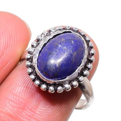 Lapis Lazuli Rankų darbo 925 svarų sterlingų sidabro žiedas Dydis 8 f8v82