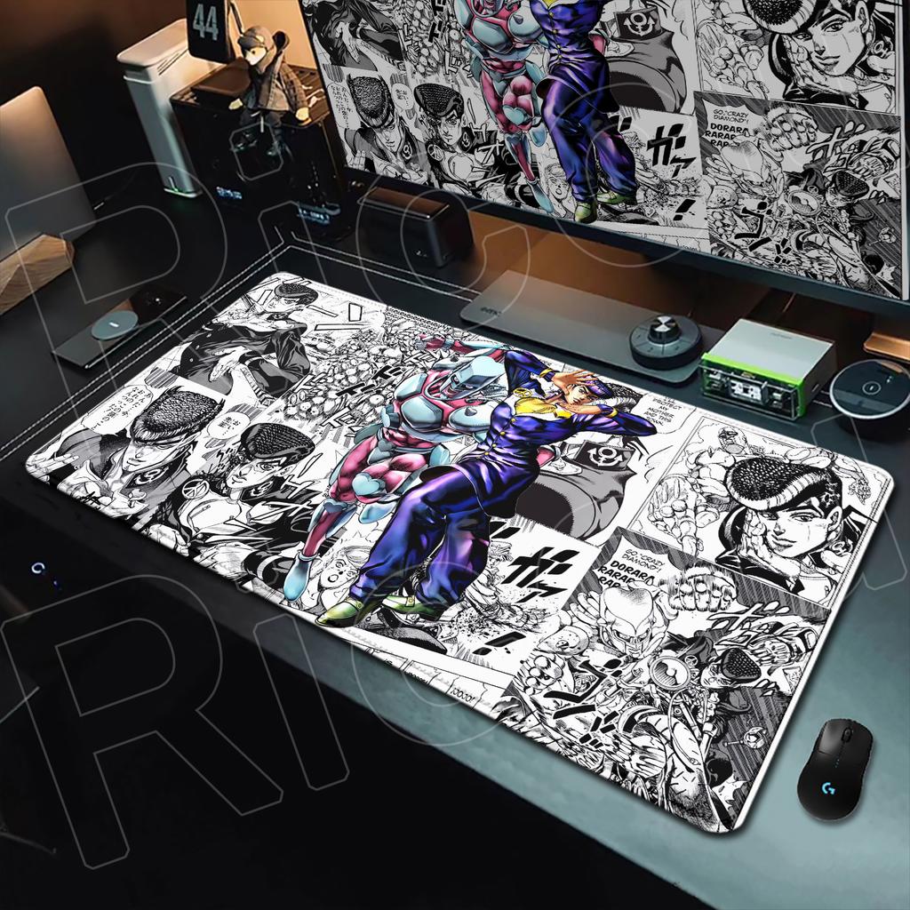 Anime Jojo Bizarre Adventure Mouse Pad Gamer Rubber Non-slip Base Deskmat Kujo Jotaro Cabinet Keyboard Gaming Office Accessories