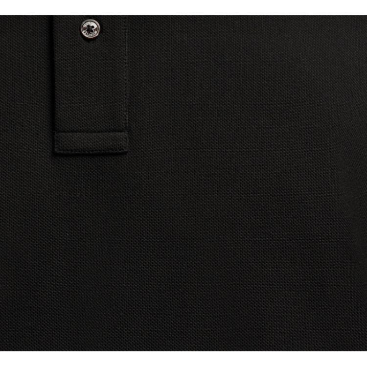 Moncler Camisa Polo Simples de Manga Curta com Ombro Caído e Acabamento de Três Cores Masculina Polo Preta J20918A0000289A16999