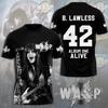 WASP Band.Tour 3D Print T-Shirt Men Women Fashion Street Short Sleeve Tops Tees Kids Clothes Oversized T Shirt Rock Black