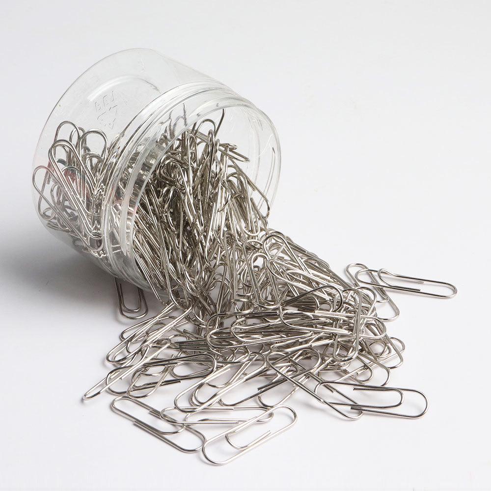 Nickel-Plated Silver Paper Clips, 28mm, Rust-Proof Binder Clips, Creative Office Bookmarks