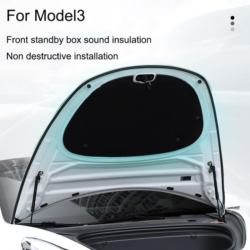 Für Tesla Model 3 2017-2023 Vorderer Kofferraumdeckel Schalldämmung Baumwolle Innenhaube Frunk/Kofferraum Schalldichte staubdichte Baumwollmatte