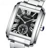 8216 Casual Men's Quartz Watch Fashion Square Waterproof Stainless Steel Strap Calendar Classic Business Watches for Men