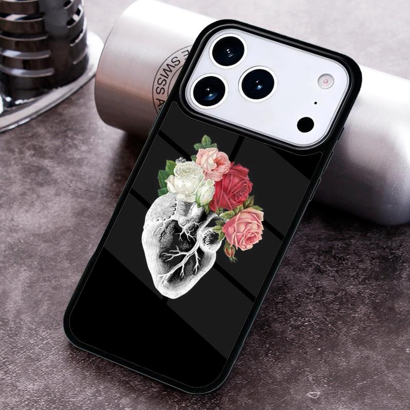 Human Heart Anatomy Phone Case for iPhone 17 16 15 Pro Max Air 14 13 12 11 Plus Shockproof Cover