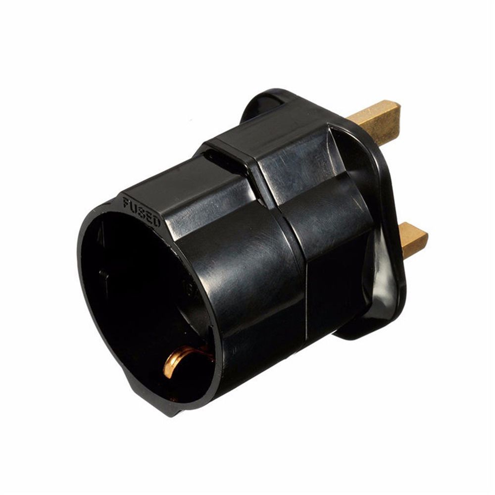 Ny Sikker EU 2-pinners til UK 3-pinners Europeisk Reiseplugg Euroadapter Strømkontakt Adapter Konverter