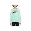 Nike Kids Alphabet Logo Crew Neck Casual Sport Pullover Sweatshirt Unisex Tops Light-Green CV9297-379