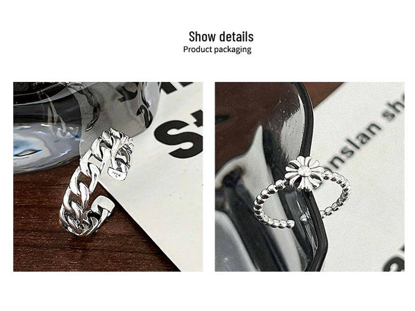 Yinruitai Argent Sterling 925 Bague Réglable Croix Keke Vintage pour Femmes - Style Tendance, Luxueux et Unique
