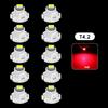 10Pcs Car Interior Indicator Lights Wedge Dashboard Warming Instrument Light T3 LED T4.2 T4.7 Led Bulb Canbus 3030SMD 12V Auto Lamp