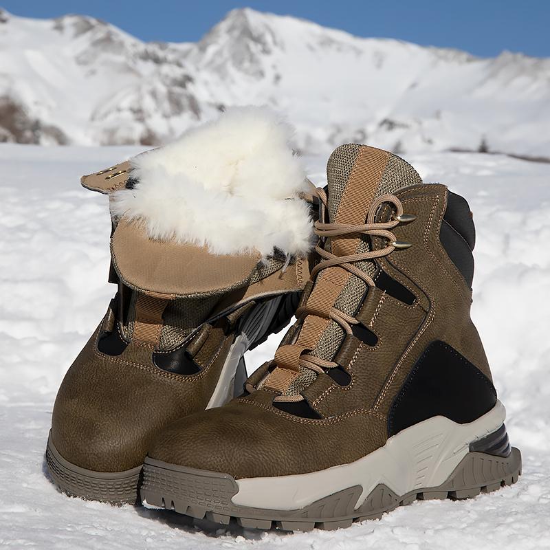 TUINANLE Men Snow Boots Plush Warm Winter Cotton Shoes Non slip Outdoor Hiking Sports Sneakers Ankle Booties Unisex