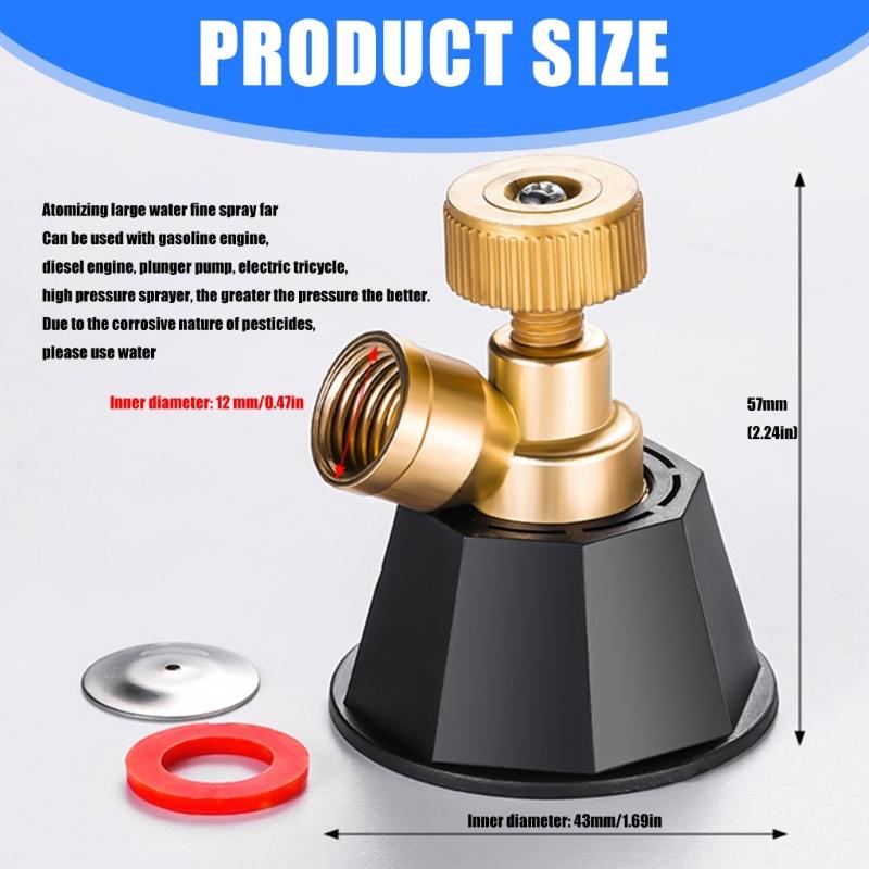 Set of 5pieces Sprayer Nozzle with Wear Resistance Metal for Long Distances and Ranges Agricultural Misting Use