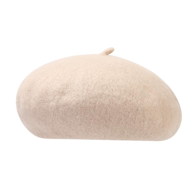 Ins Children's Solid Color Beret Female Cute Baby Autumn and Winter Pumpkin Hat Foreign Style Versatile Painter Hat Can Be Customized