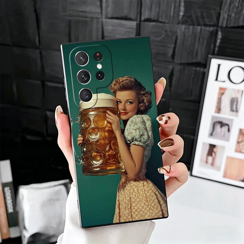 Funny Beer Bubble Summer Soft Phone Case for Samsung Galaxy S26 S25 Edge S24 Ultra S23 Plus S22 S21 FE S20 Black Cover Back Shel